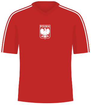 Czerwona koszulka reprezentacji Polski z MŚ 1974