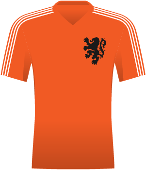 Pomarańczowa koszulka reprezentacji Holandii z 1975 roku.