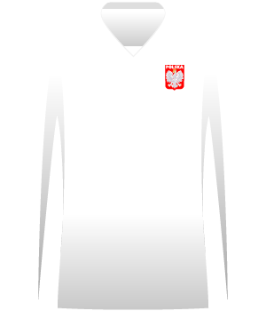 Biała koszulka reprezentacji Polski.