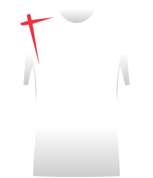 Biała koszulka reprezentacji Anglii z czerwonym krzyżem na prawym barku.