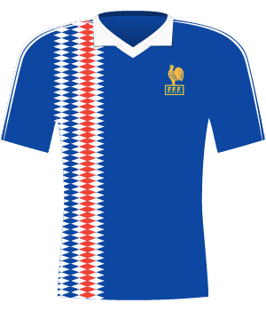 Koszulka reprezentacji Francji z eliminacji mistrzostw Europy 1996.
