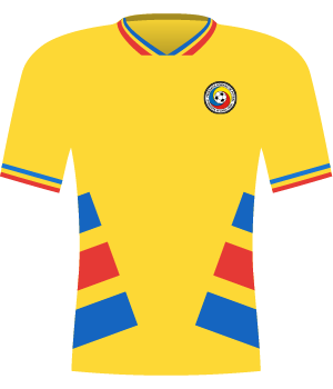 Koszulka reprezentacji Rumunii z eliminacji mistrzostw Europy 1996.
