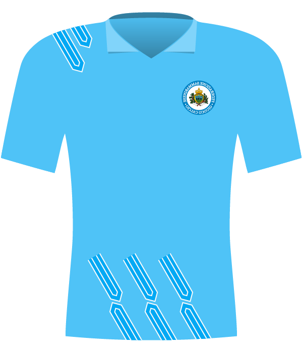 Błękitna koszulka San Marino z eliminacji MŚ 1994.