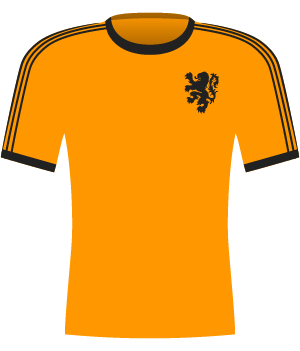Pomarańczowa koszulka Holandii z eliminacji Euro 1980.