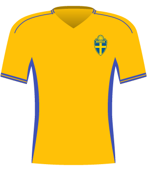 Żółta koszulka reprezentacji Szwecji z 2004 roku.