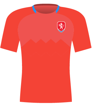 Czerwona koszulka reprezentacji Czech z 2018 roku.