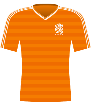 Pomarańczowa koszulka Holandii z eliminacji Euro 1988.