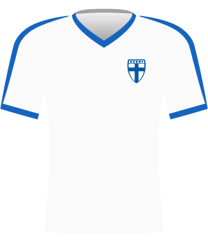 Biała koszulka Finlandii z 2018 roku.