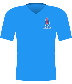 Błękitna koszulka kobiecej reprezentacji Azerbejdżanu.