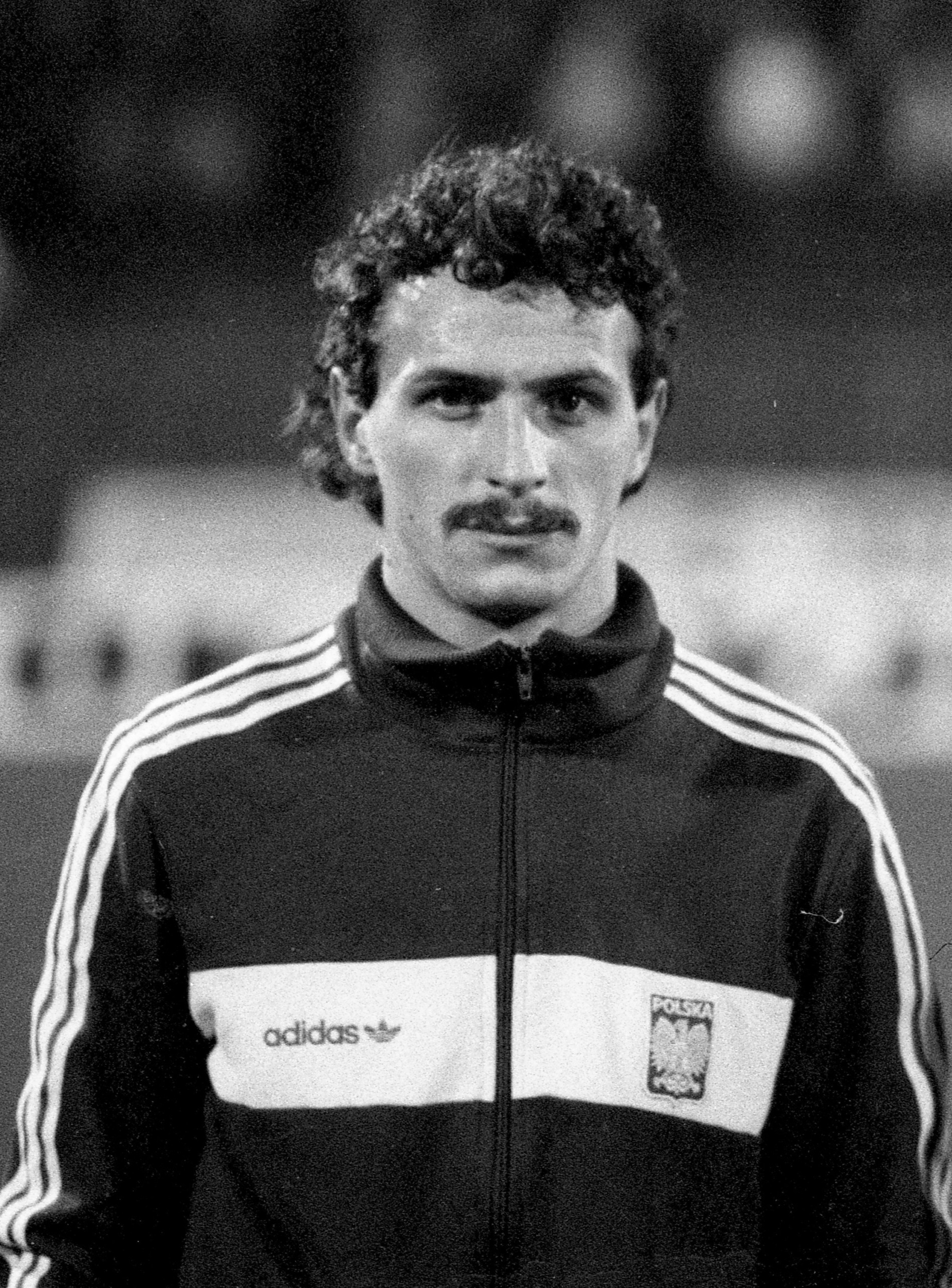 Jan Furtok przed meczem Polska - Irlandia 1:0 (12.11.1986).