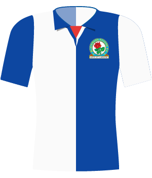 Biało-niebieska koszulka Blackburn Rovers 1995