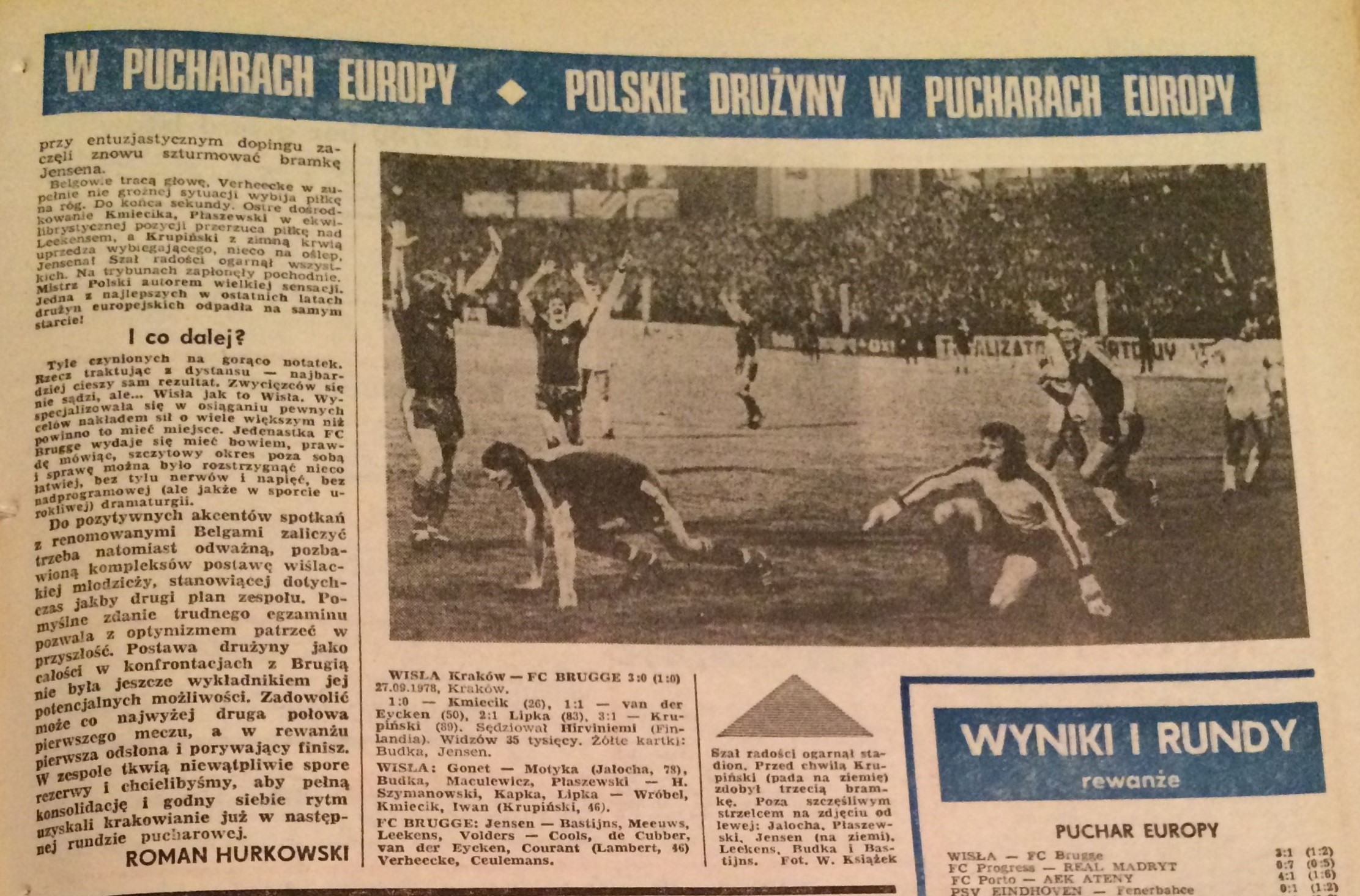 Piłka Nożna po meczu Wisła Kraków - Club Brugge 3-1 (27.09.1978) strona 2.