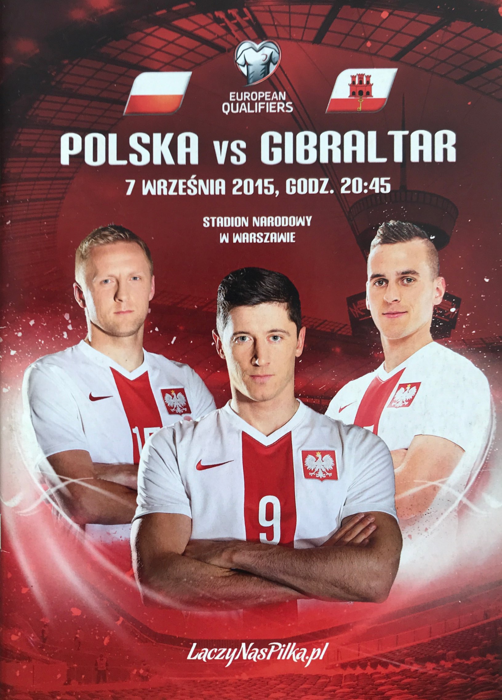 Program meczowy Polska - Gibraltar 8:1 (07.09.2015).