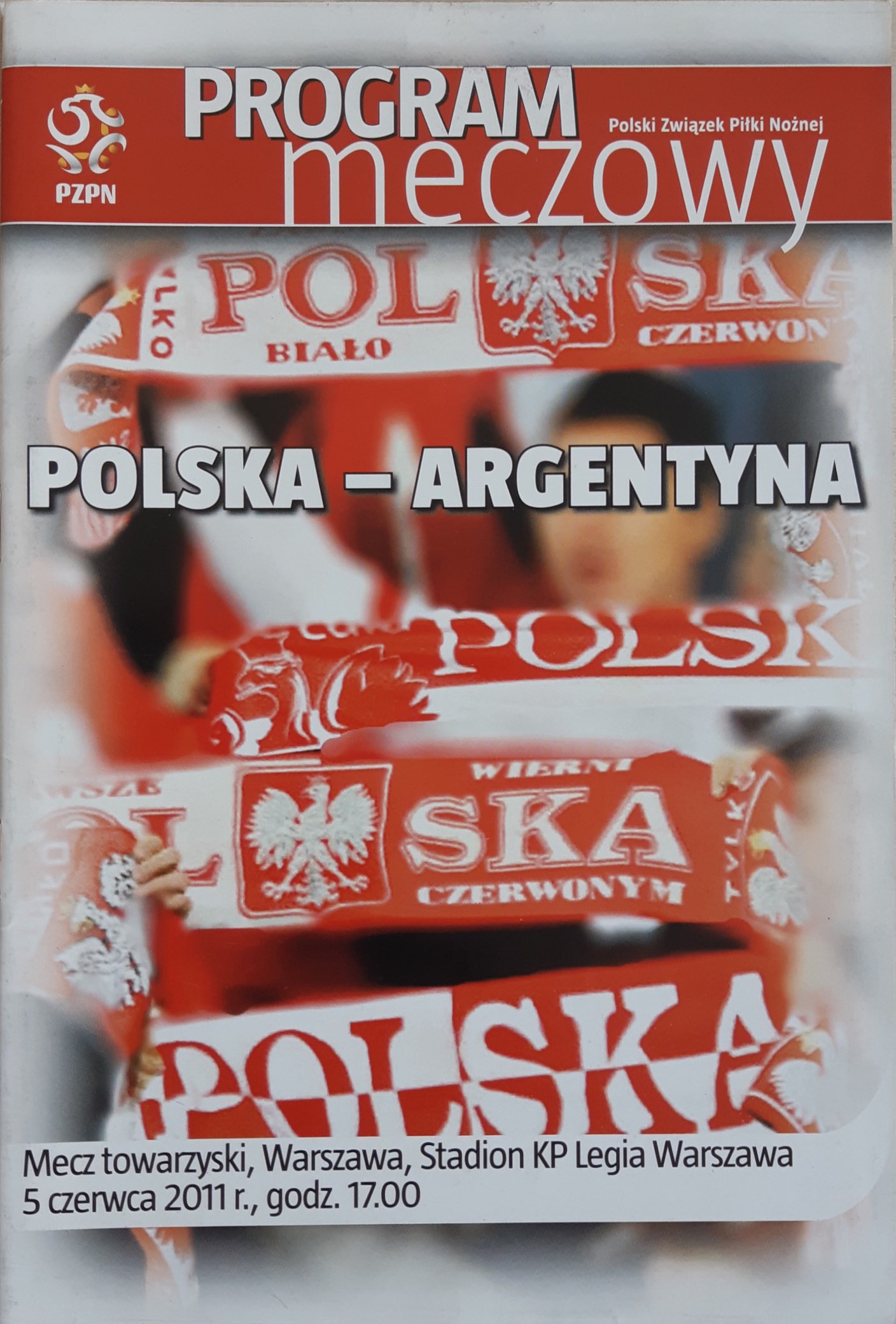 Program meczowy Polska - Argentyna 2:1 (05.06.2011).
