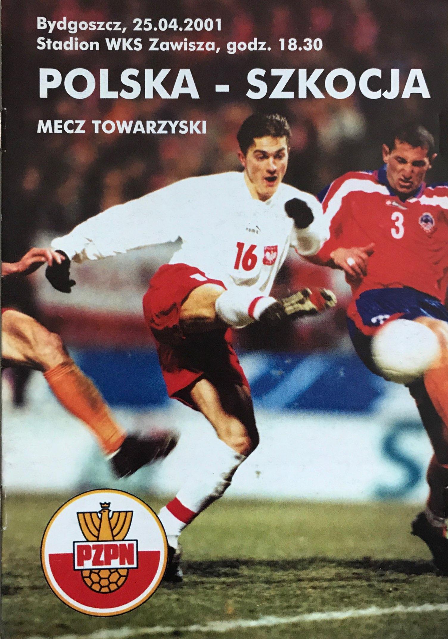 Program meczowy Polska - Szkocja 1:1 (25.04.2001).