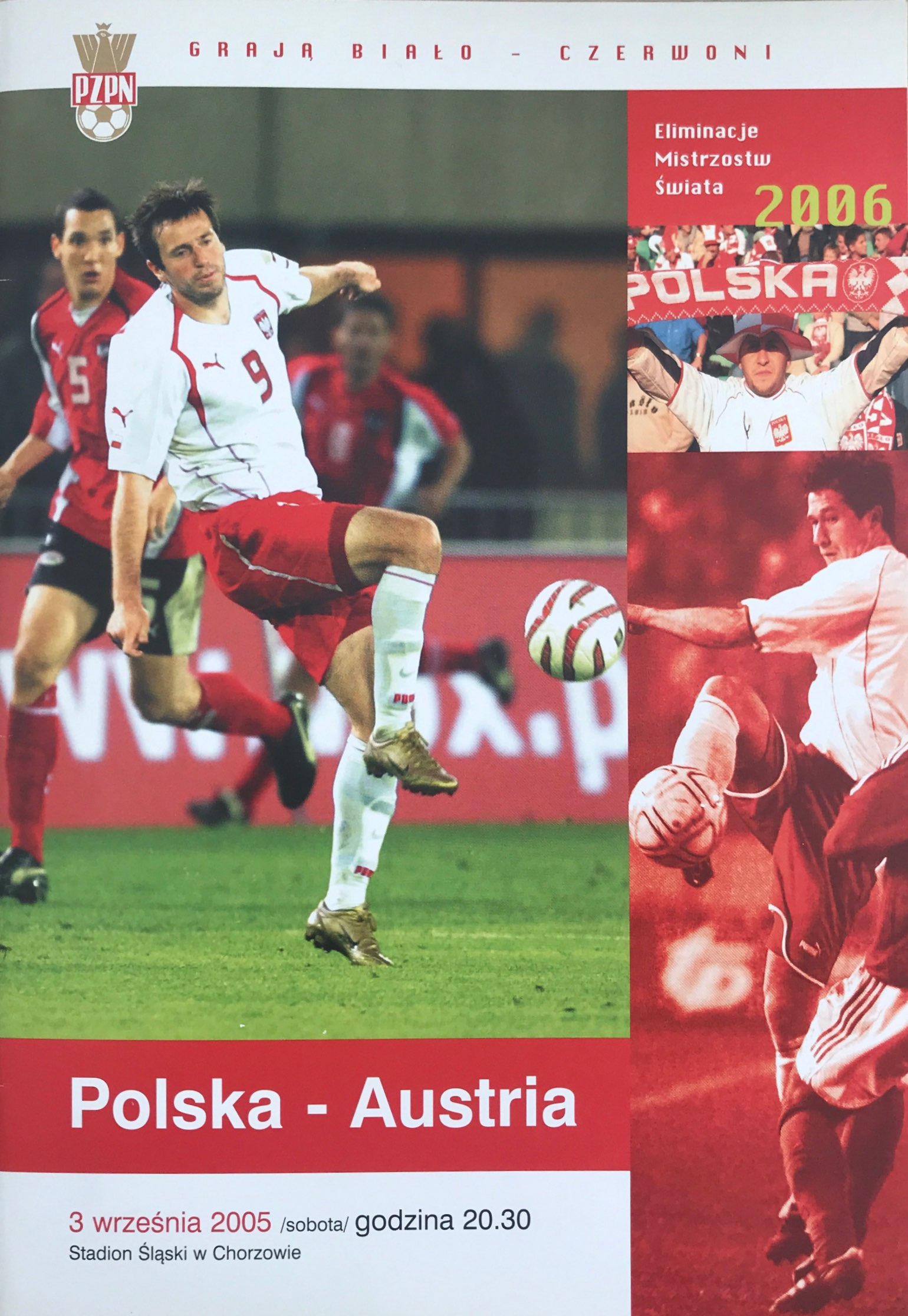Program meczowy Polska - Austria 3:2 (03.09.2005).