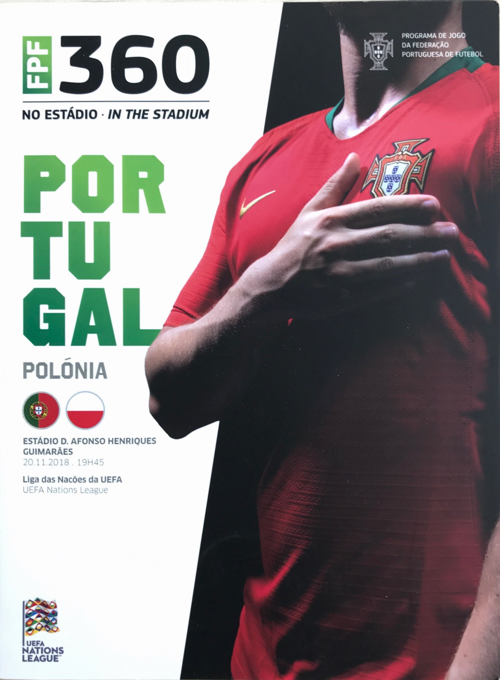 Program meczowy Portugalia - Polska 1:1 (20.11.2018).