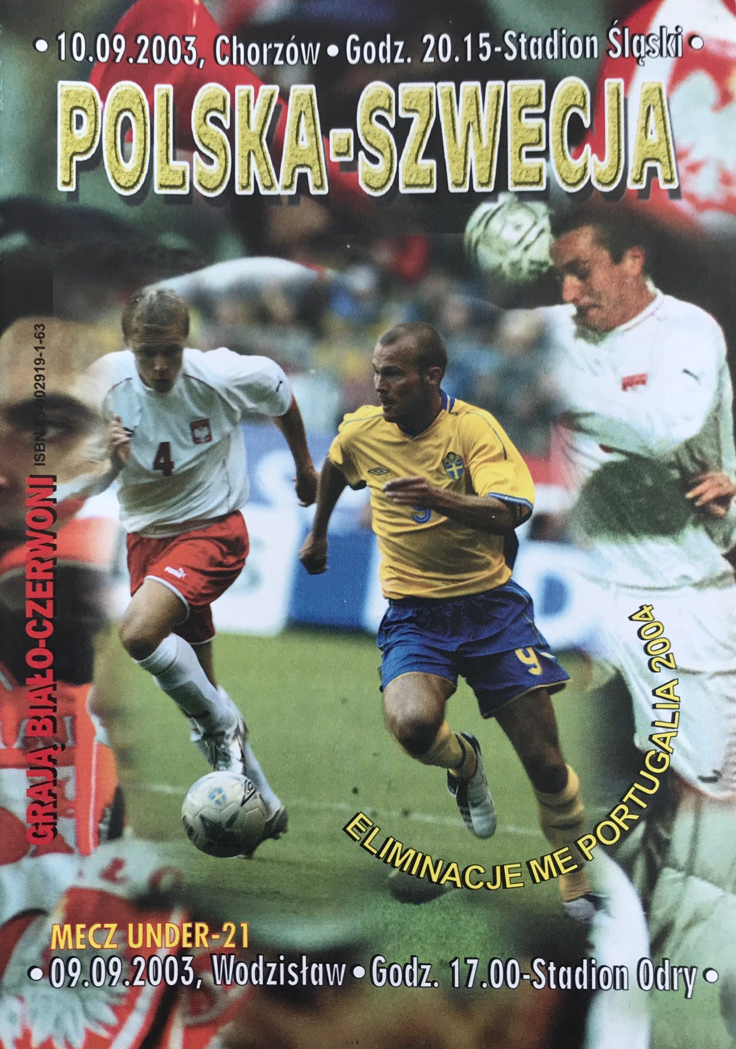 Program meczowy Polska - Szwecja 0:2 (10.09.2003).