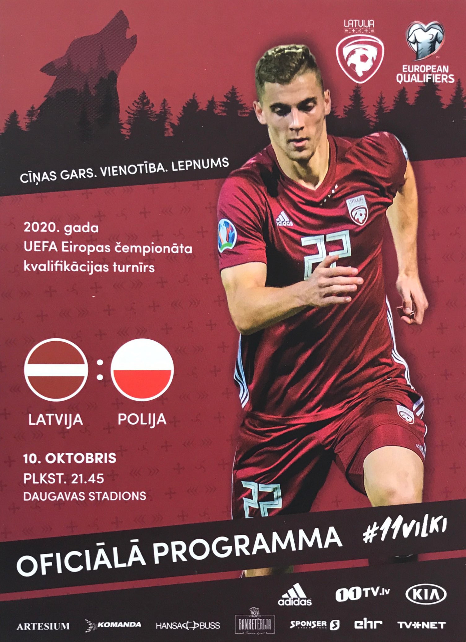 Program meczowy Łotwa - Polska 0:3 (10.10.2019)
