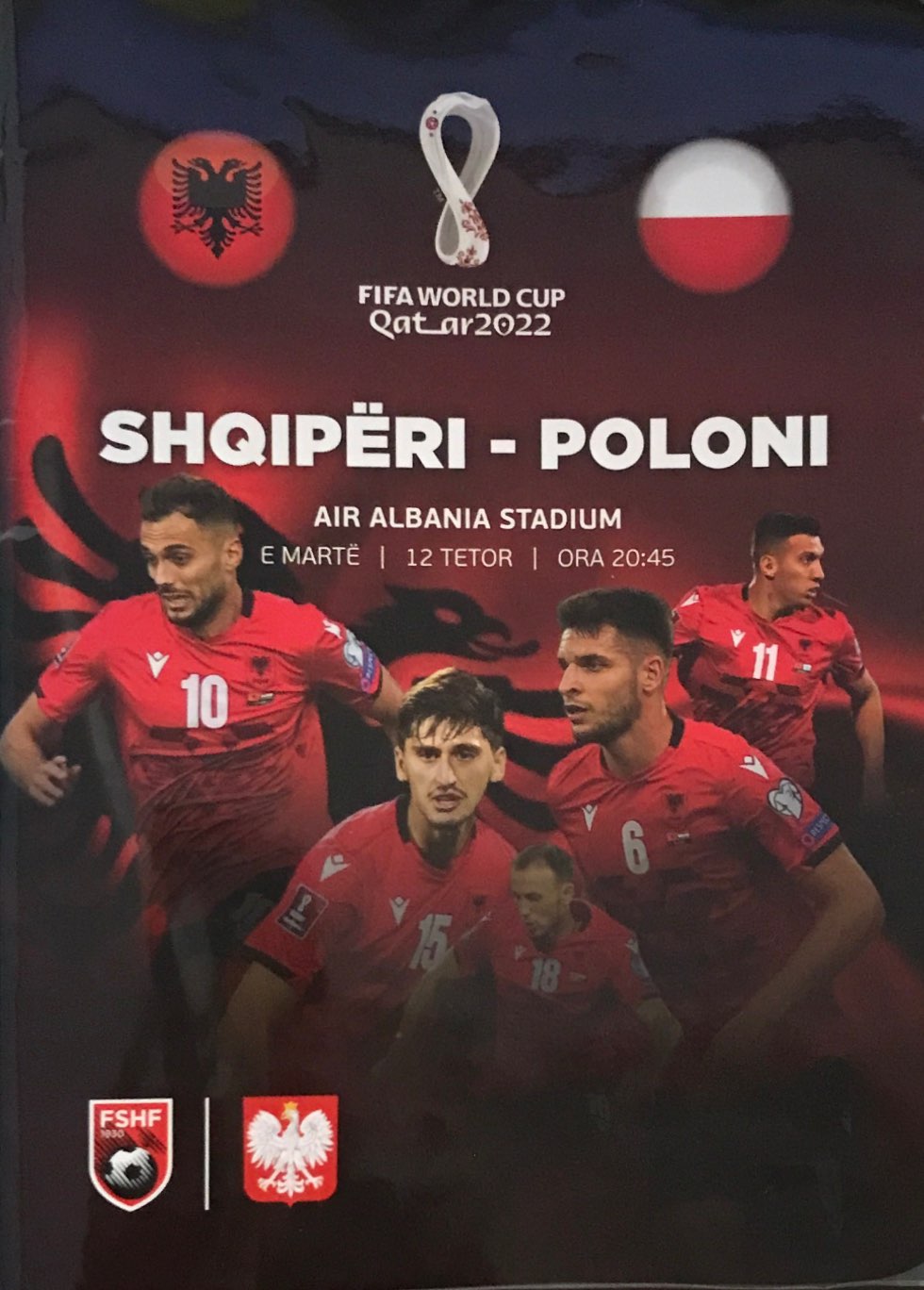 Program meczowy Albania - Polska 0:1 (12.10.2021).