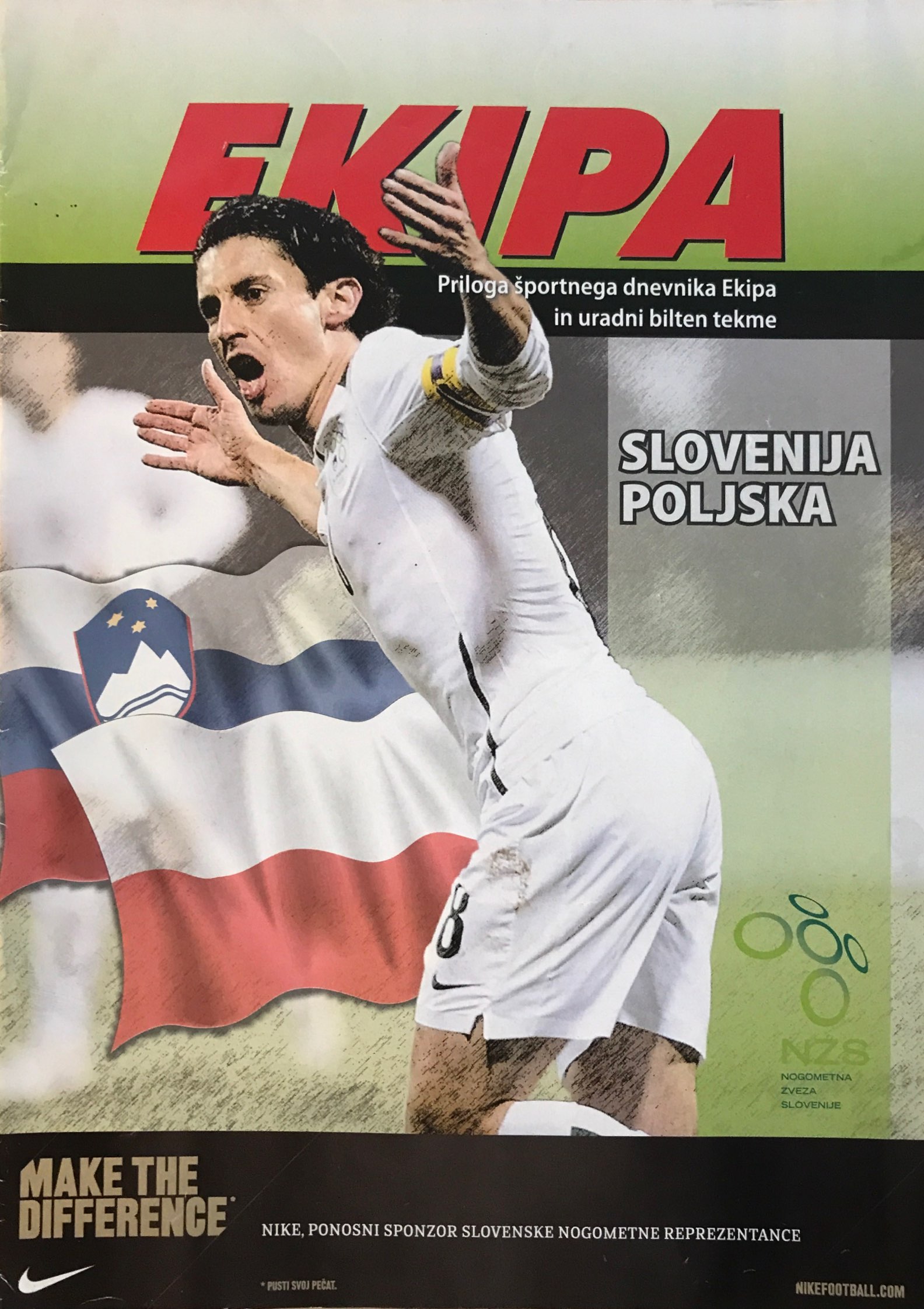 Program meczowy Słowenia - Polska 3:0 (09.09.2009).