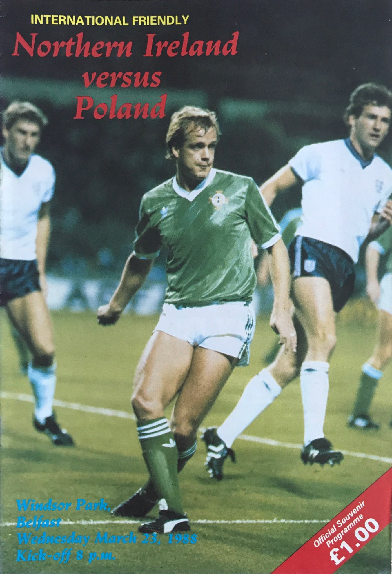 Program meczowy Irlandia Północna - Polska 1:1 (23.03.1988).