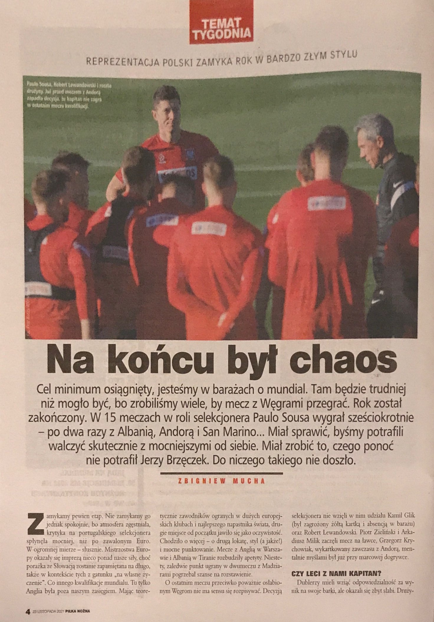 Piłka Nożna po meczu Węgry - Polska 1:2 (15.11.2021).