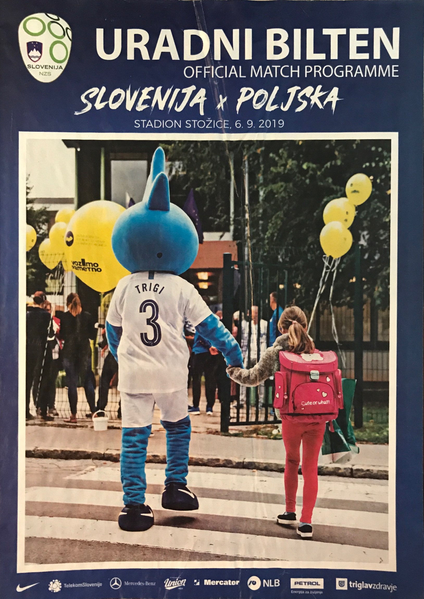 Program meczowy Słowenia - Polska 2:0 (06.09.2019).