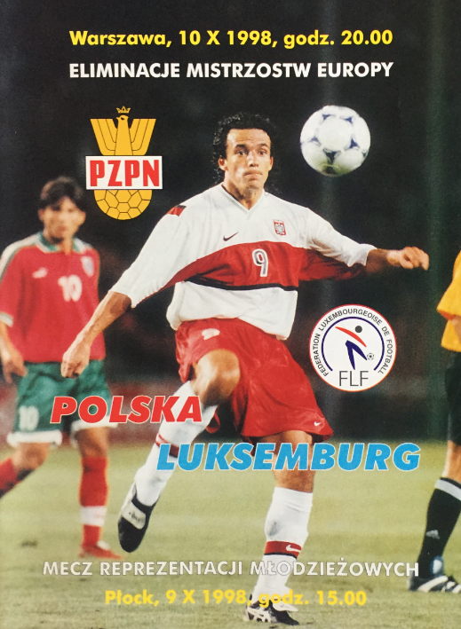 Program meczowy Polska - Luksemburg 3:0 (10.10.1998).
