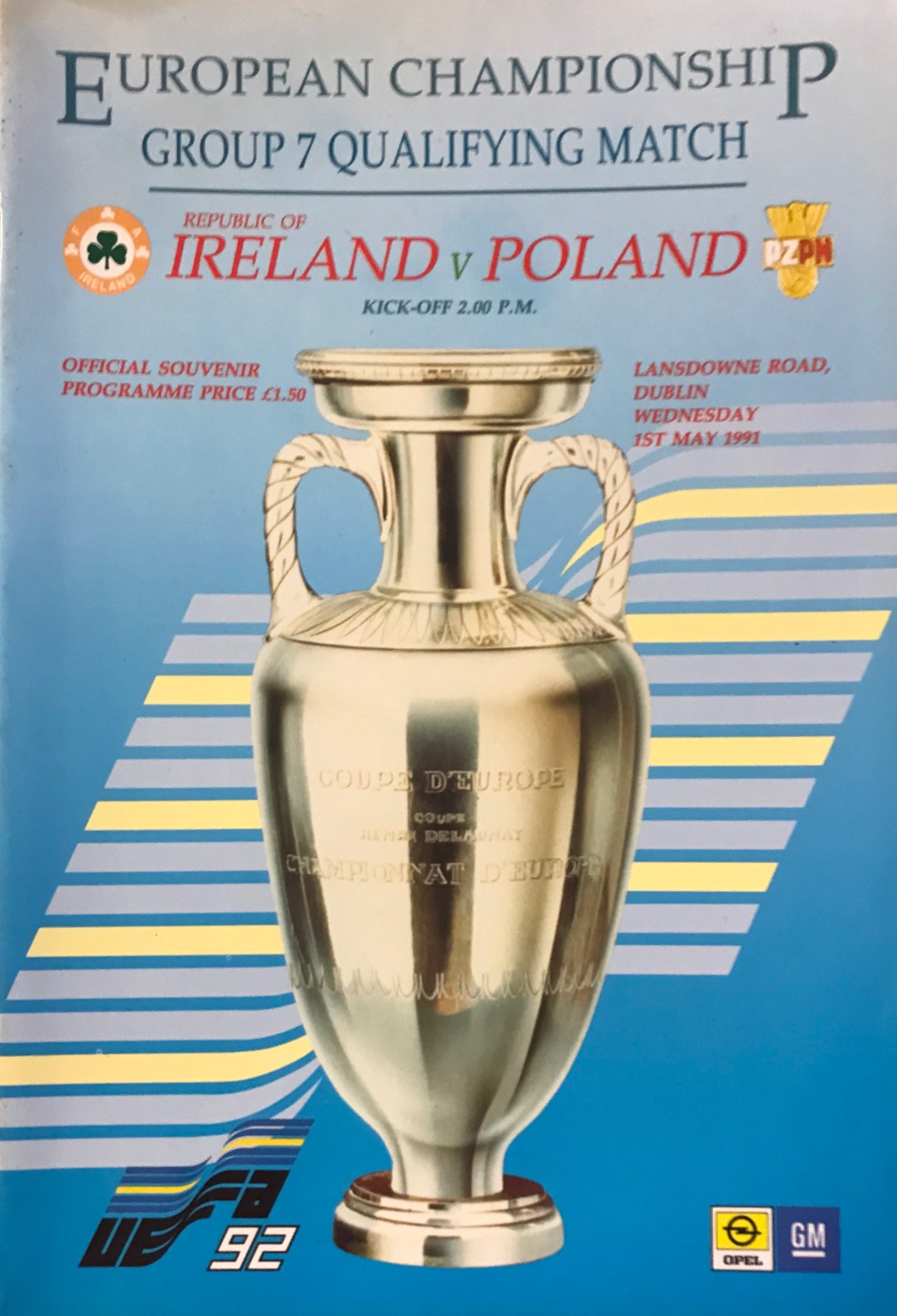 Program meczowy Irlandia - Polska 0:0 (01.05.1991).
