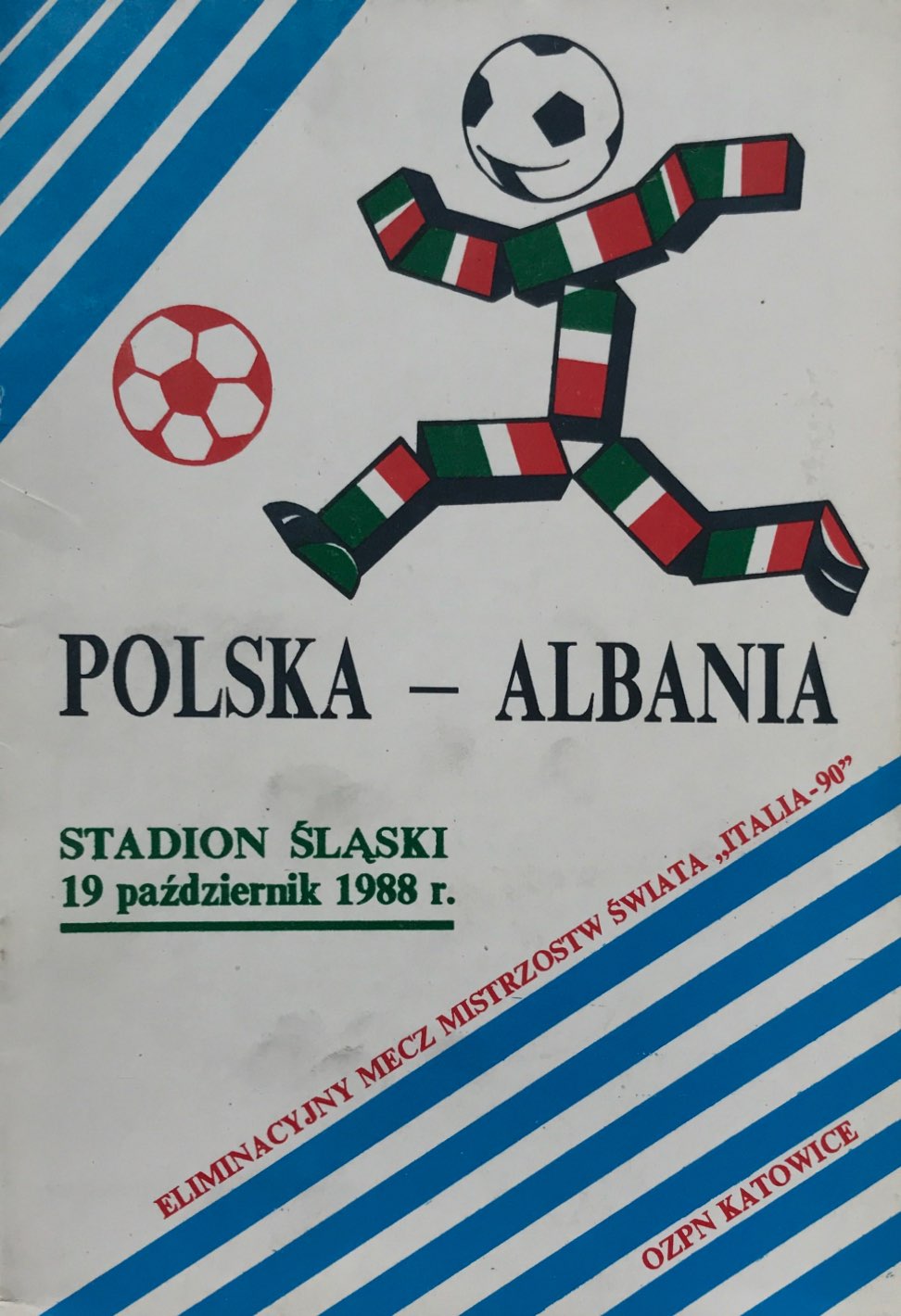 Program meczowy Polska - Albania 1:0 (19.10.1988).
