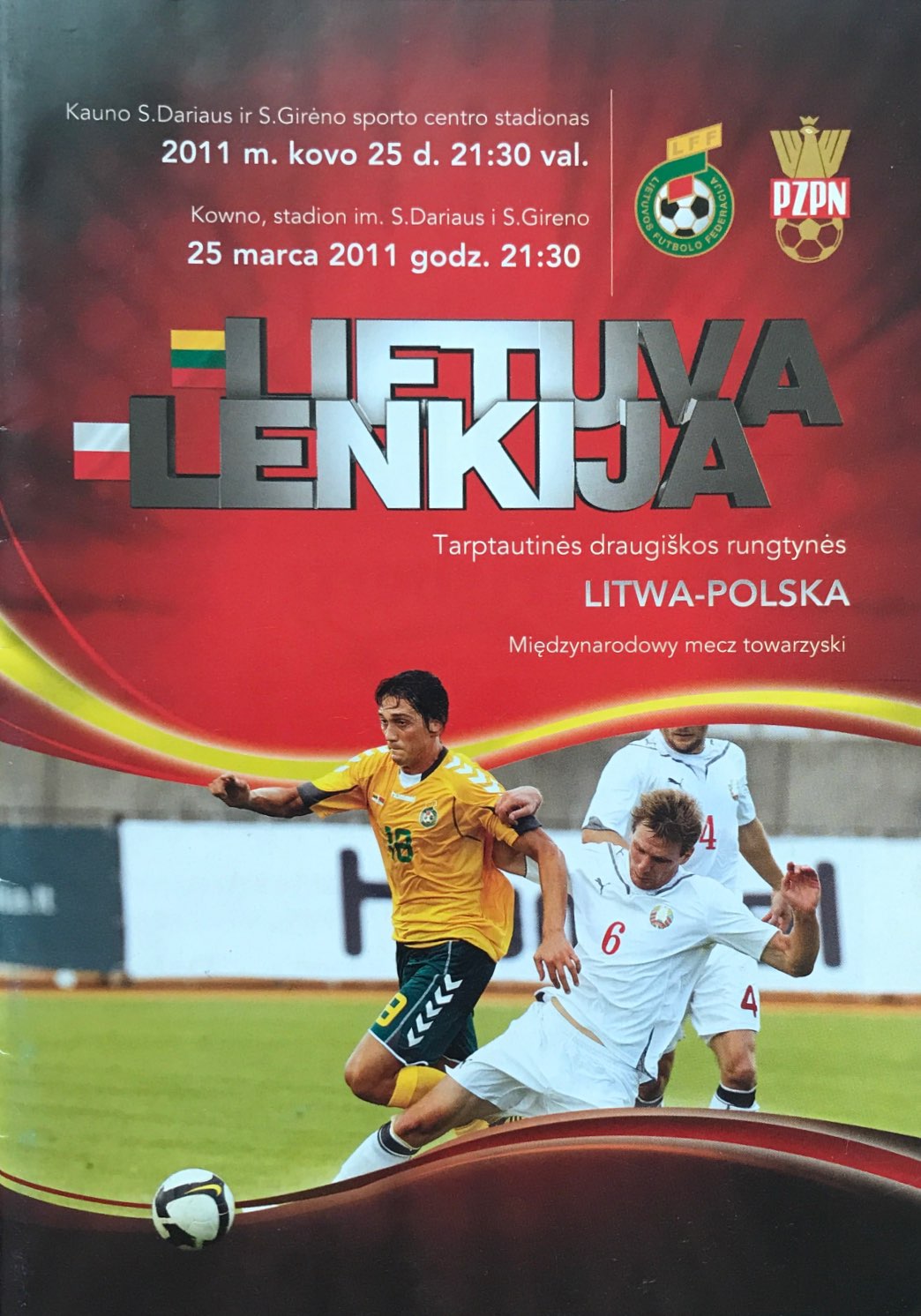 Program meczowy Litwa - Polska 2:0 (25.03.2011).