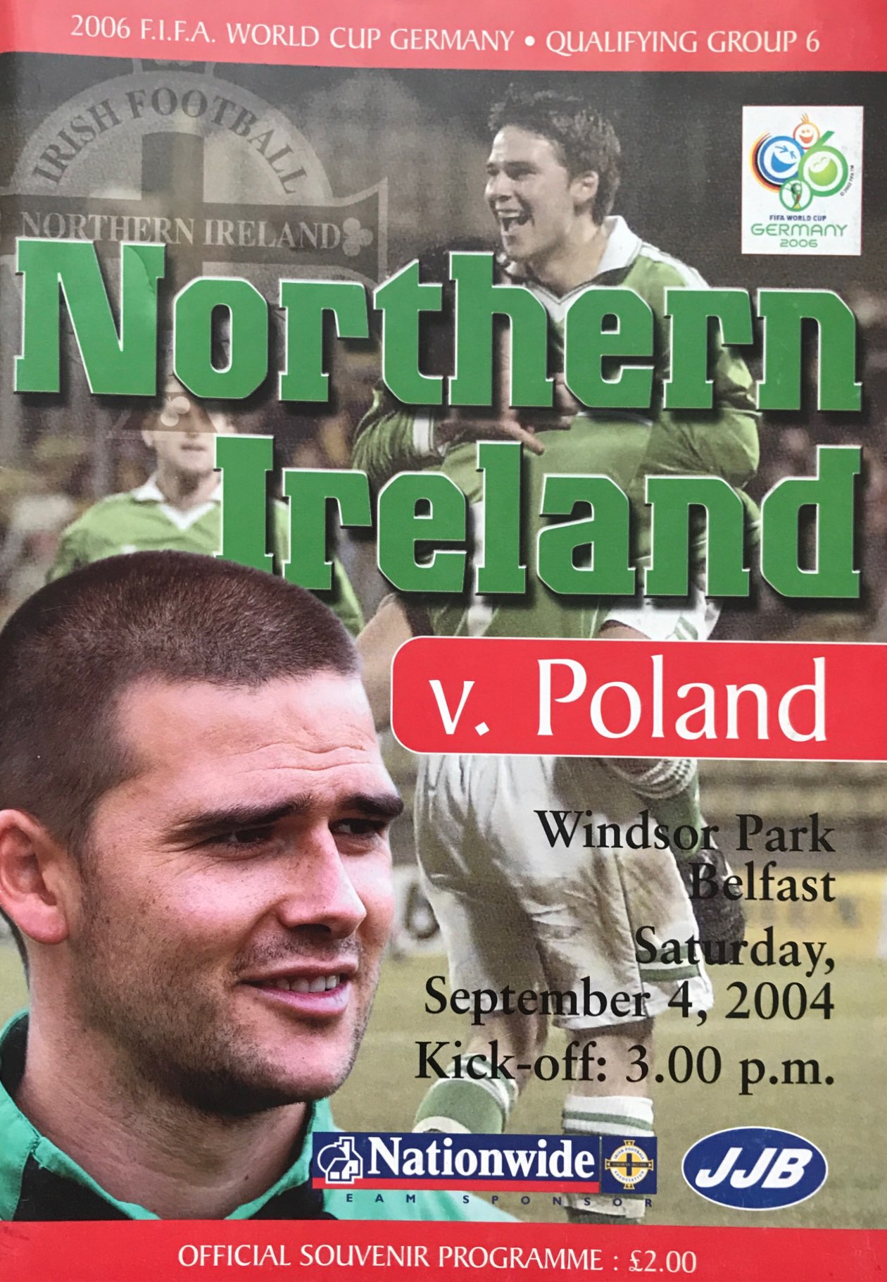 Program meczowy Irlandia Płn. - Polska 0:3 (04.09.2004).