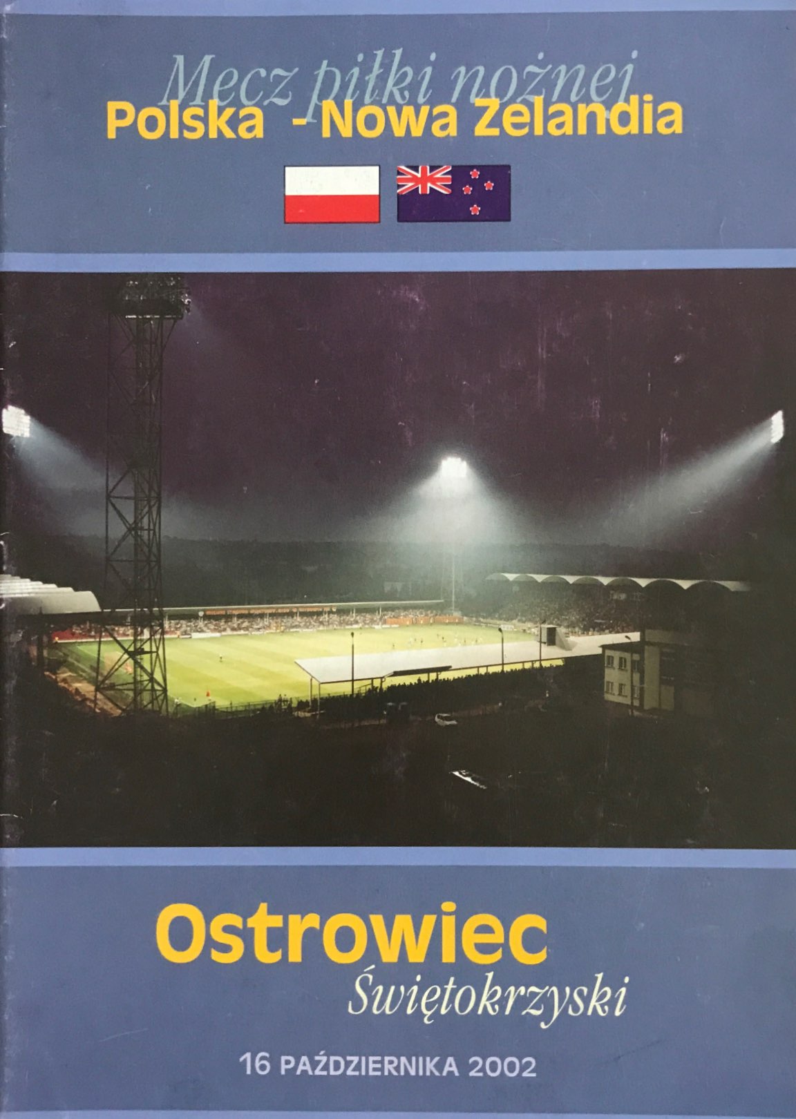 Program meczowy Polska - Nowa Zelandia 2:0 (16.10.2002).
