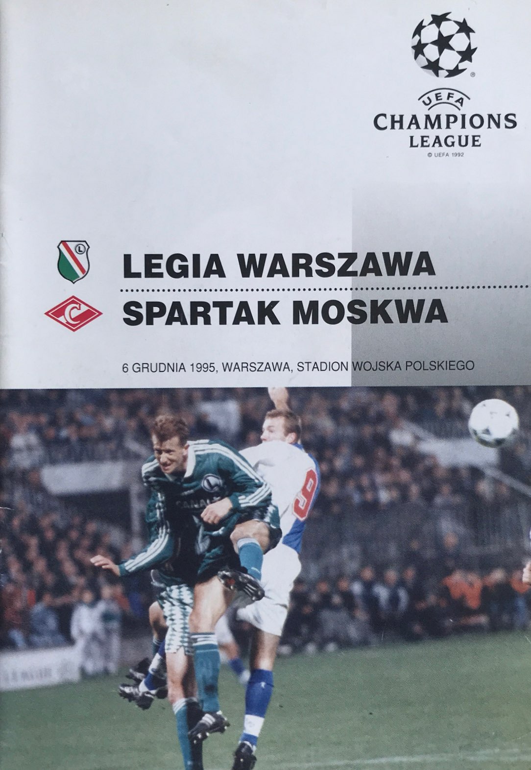 Program meczowy Legia Warszawa - Spartak Moskwa 0:1 (06.12.1995).