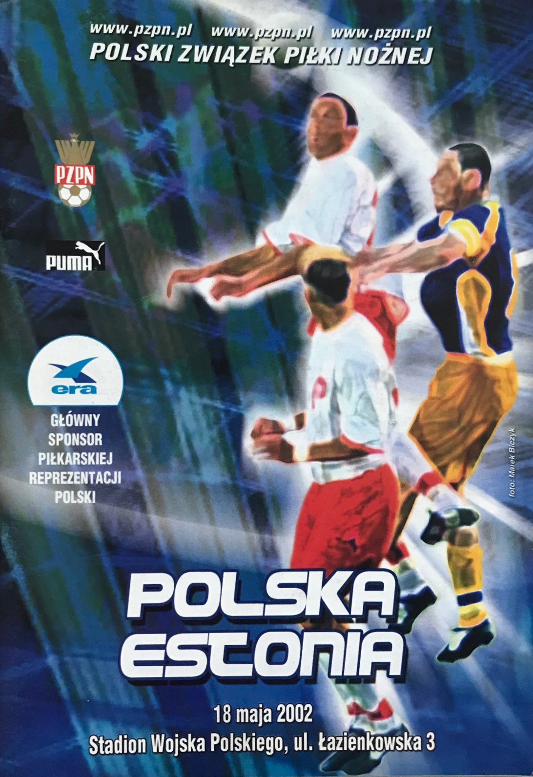 Program meczowy Polska - Estonia 1:0 (18.05.2002).