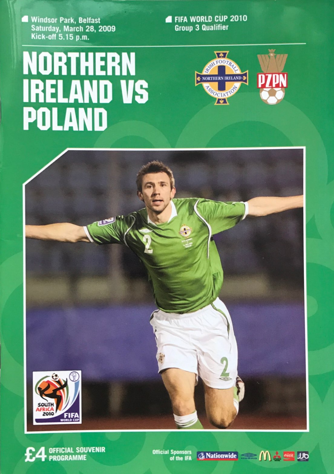 Program meczowy Irlandia Płn. - Polska 3:2 (28.03.2009).