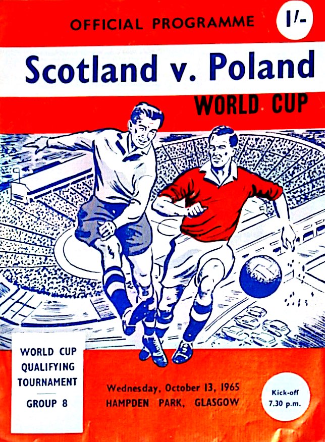 Program meczowy Szkocja - Polska 1:2 (13.10.1965).