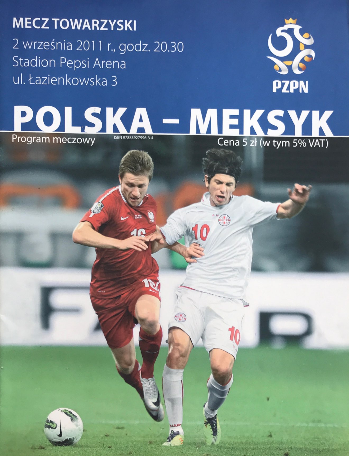 Program meczowy Polska - Meksyk 1:1 (02.09.2011).
