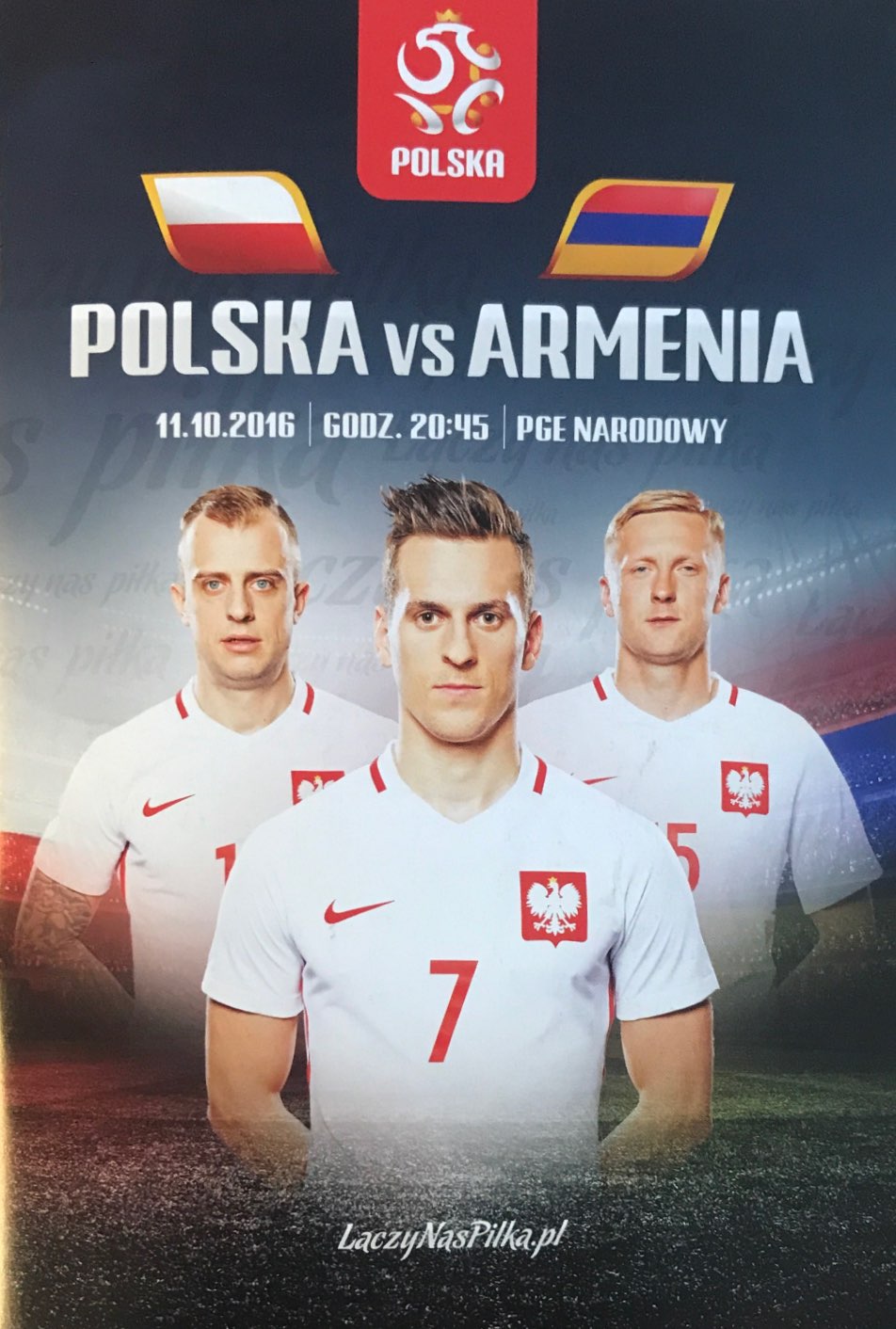 Program meczowy Polska - Armenia 2:1 (11.10.2016).