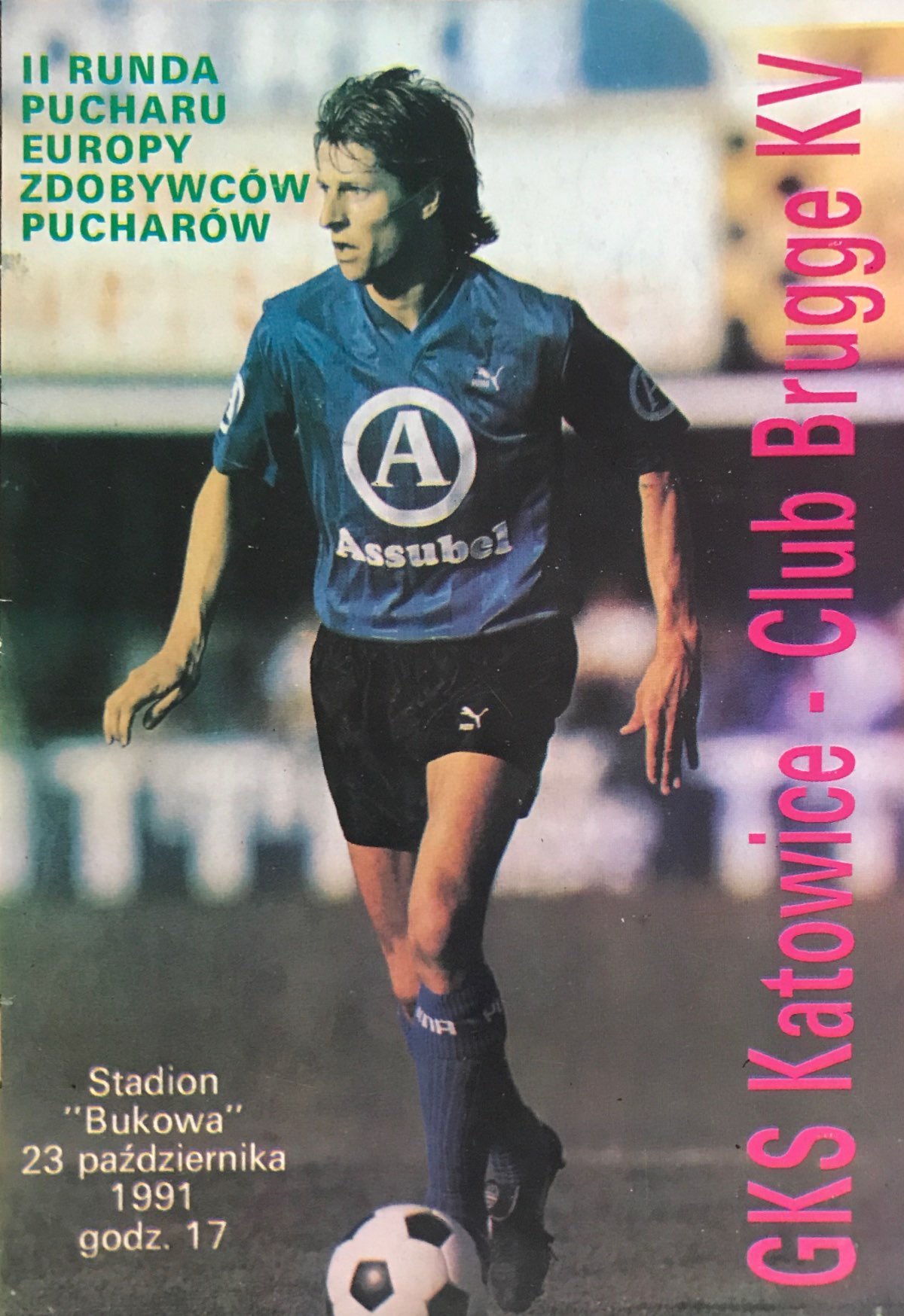 Program meczowy GKS Katowice - Club Brugge 0:1 (23.10.1991).