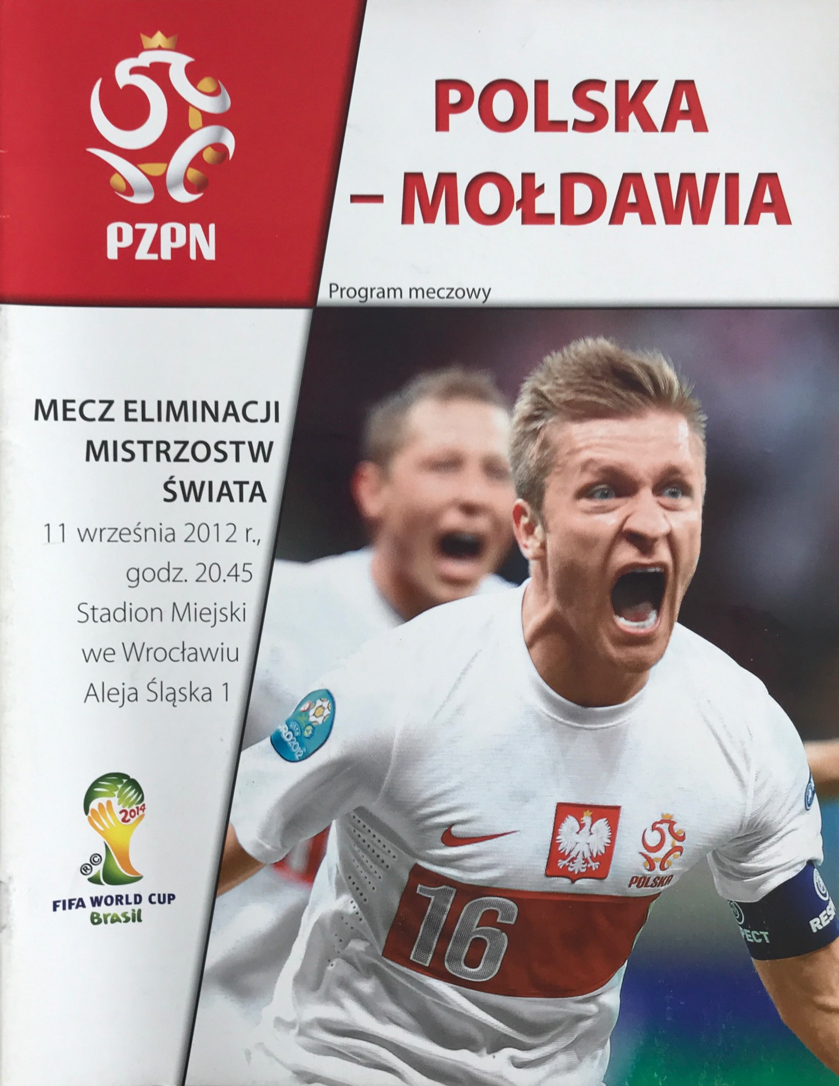 Program meczowy Polska - Mołdawia 2:0 (11.09.2012).
