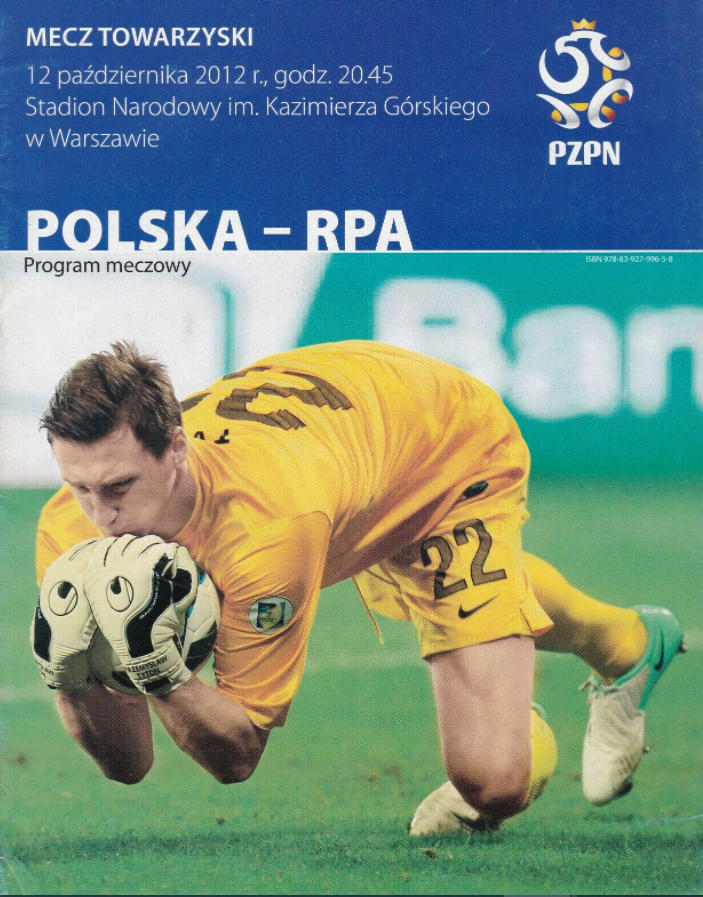 Program meczowy Polska - RPA 1:0 (12.10.2012).