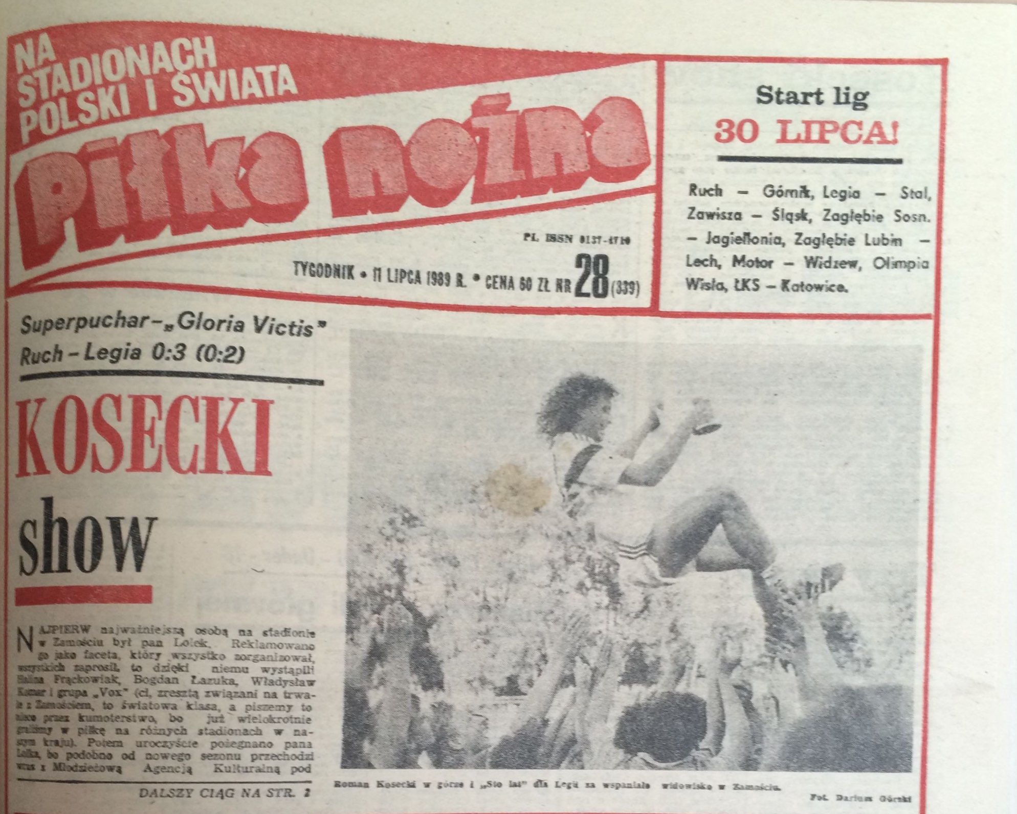 Piłka Nożna po meczu Ruch Chorzów - Legia Warszawa 0:3 (08.07.1989).