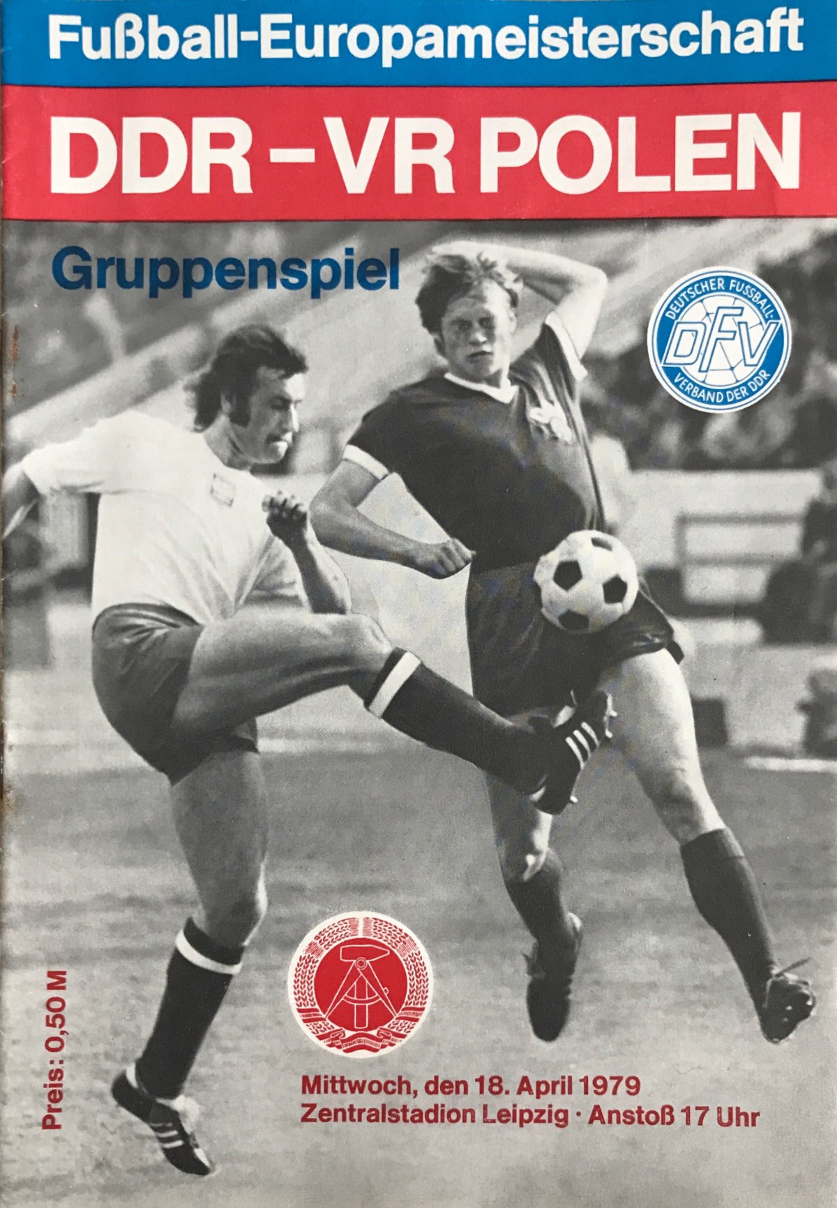 Program meczowy NRD - Polska 2:1 (18.04.1979).