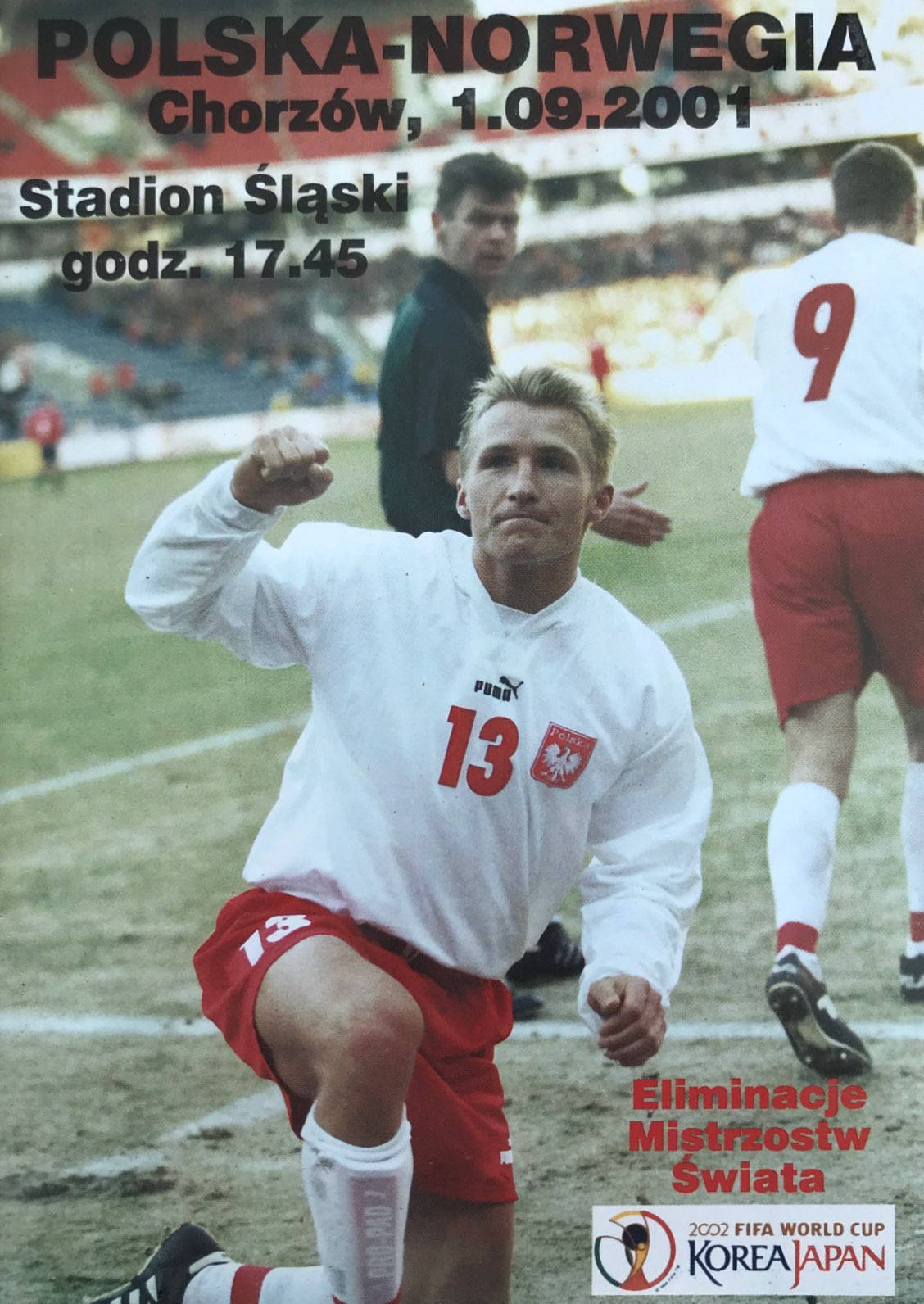 Program meczowy Polska - Norwegia 3:0 (01.09.2001).