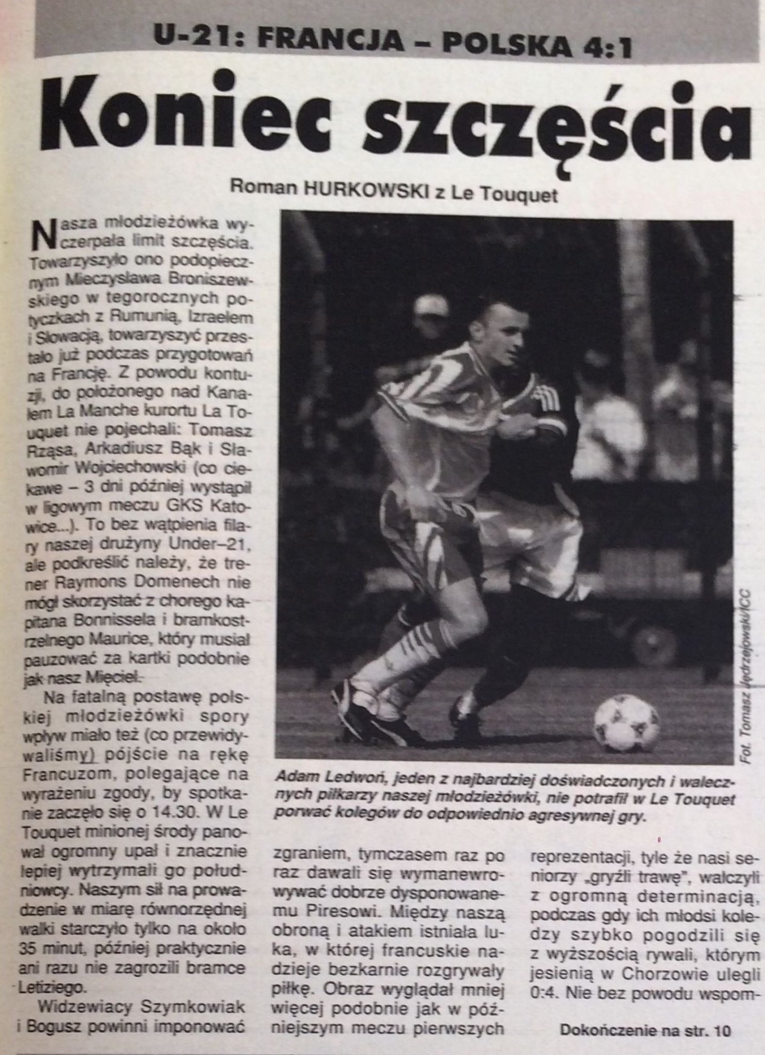 Piłka Nożna po meczu U21 Francja - Polska 4:1 (16.08.1995)