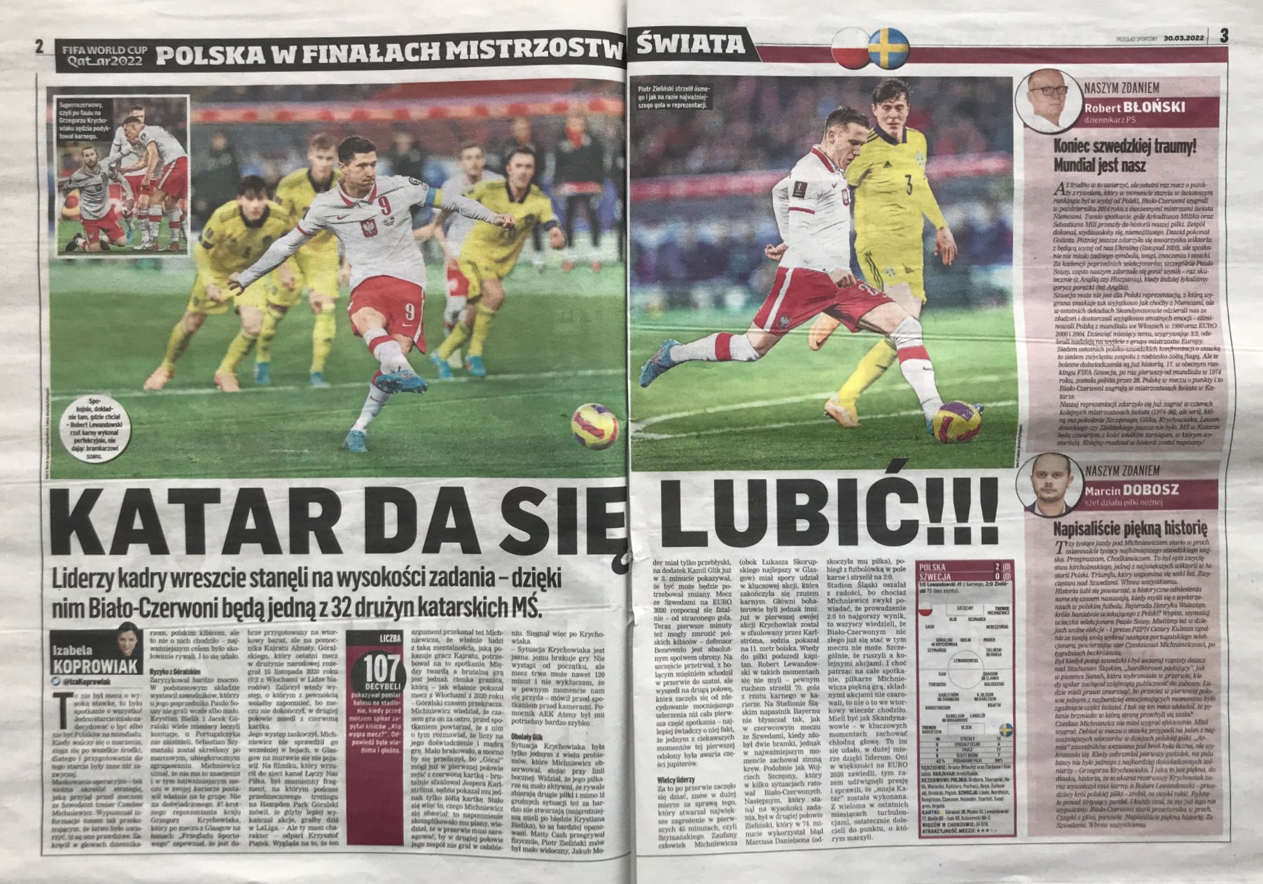 Przegląd Sportowy po meczu Polska - Szwecja 2:0 (29.03.2022).