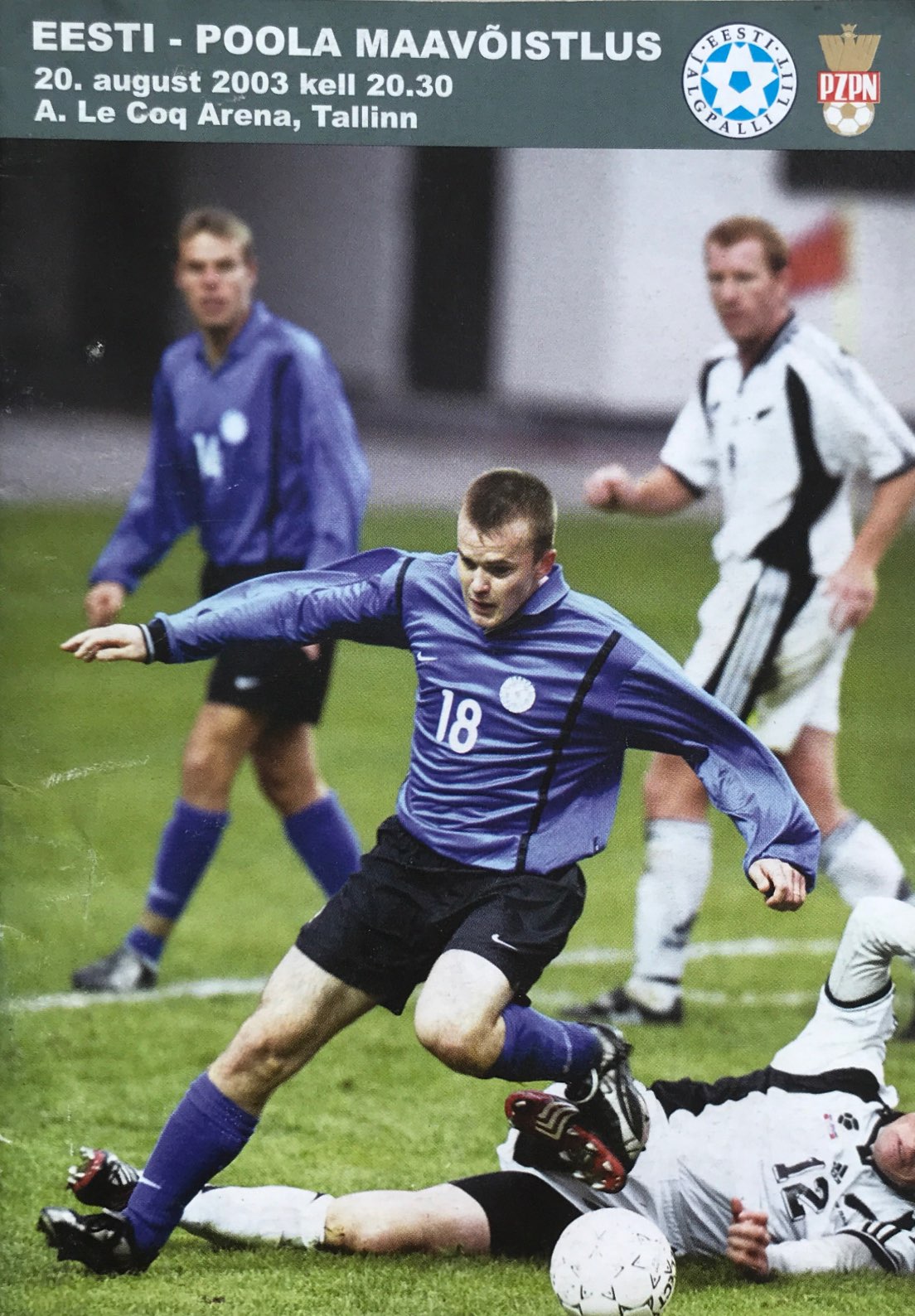Program meczowy Estonia - Polska 1:2 (20.08.2003).