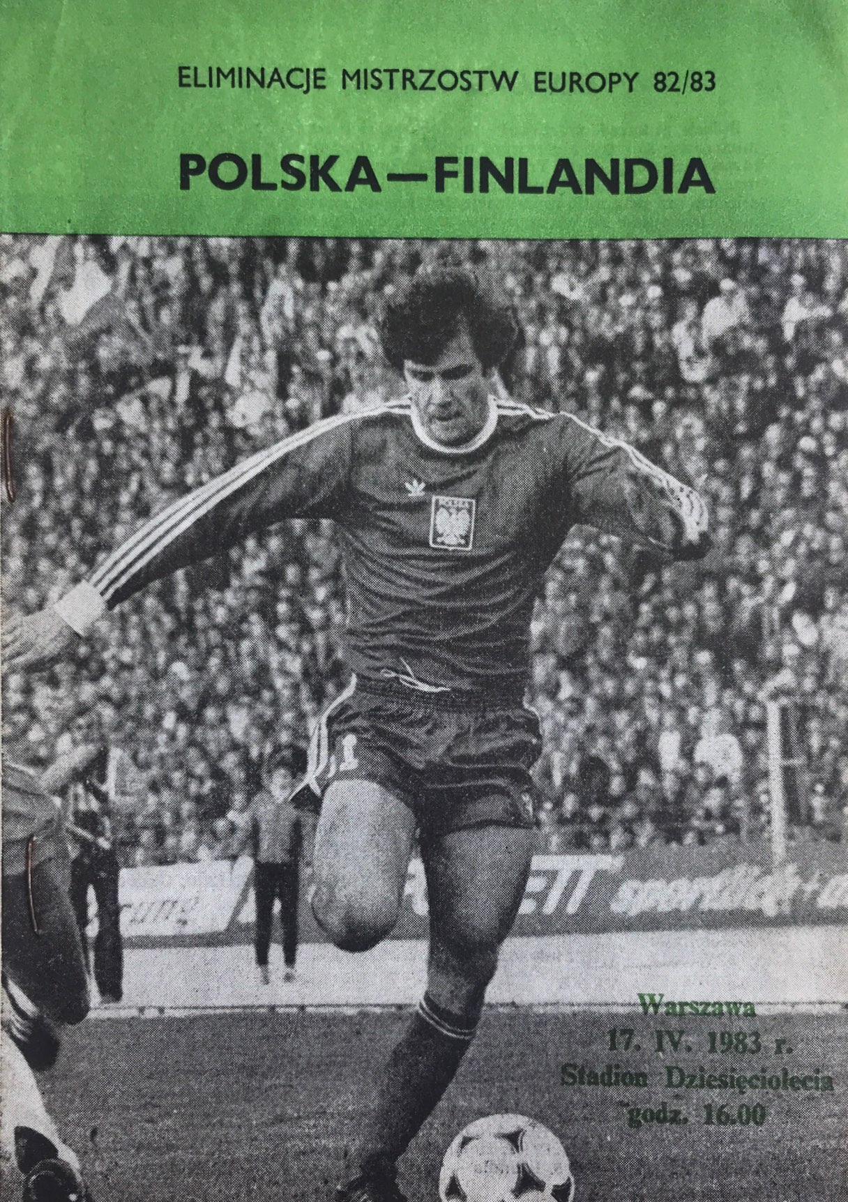 Program meczowy Polska - Finlandia 1:1 (17.04.1983).
